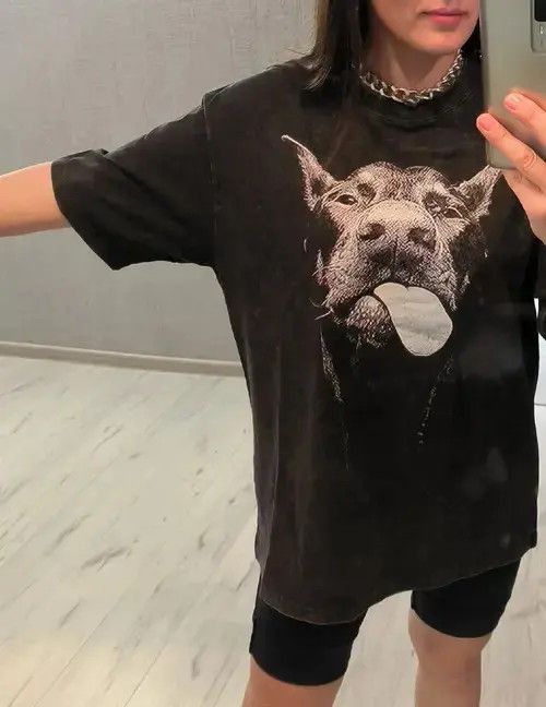 Japanese Brand Gothic T-shirts Hip Hop Streetwear Letter Dog Size ONE SIZE - 6 Thumbnail