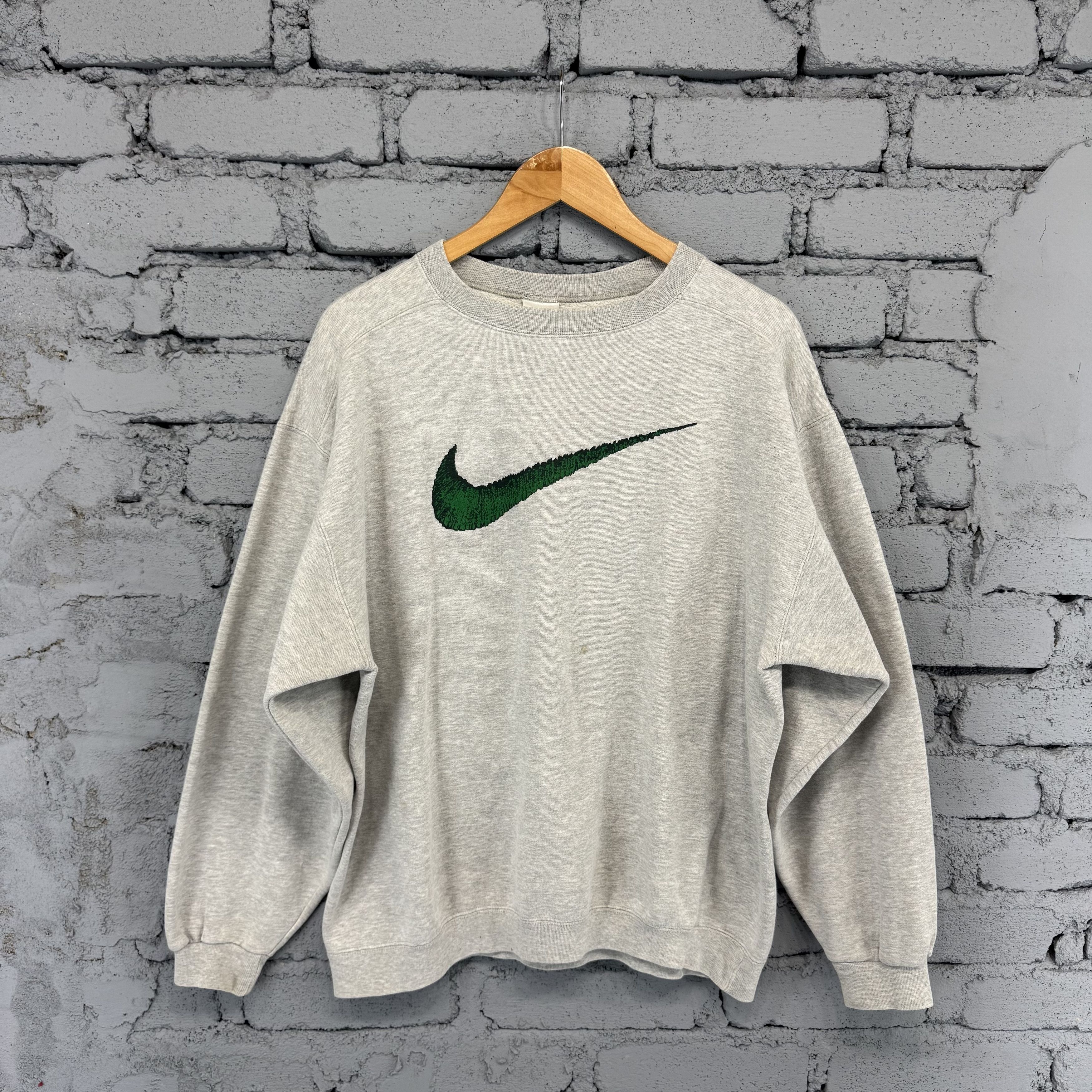 Nike Vintage 90s Nike Big Swoosh Sweatshirt Streetwear Hypebeast Size US L / EU 52-54 / 3 - 1 Thumbnail