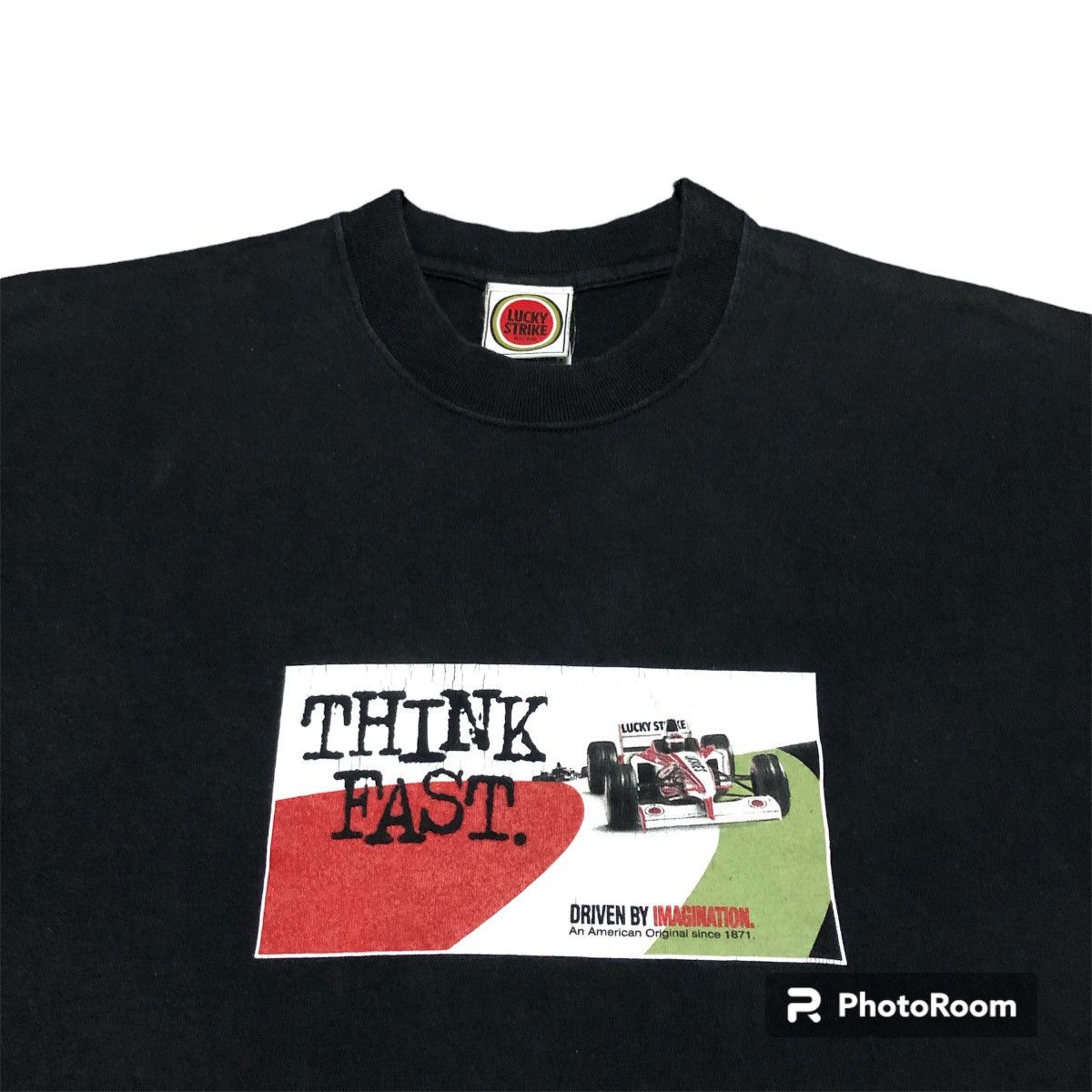 Formula 1 × Vintage Rare‼️🔥Vintage 90s Team Lucky Strike "Think Fast" T-Shirt Size US M / EU 48-50 / 2 - 3 Thumbnail
