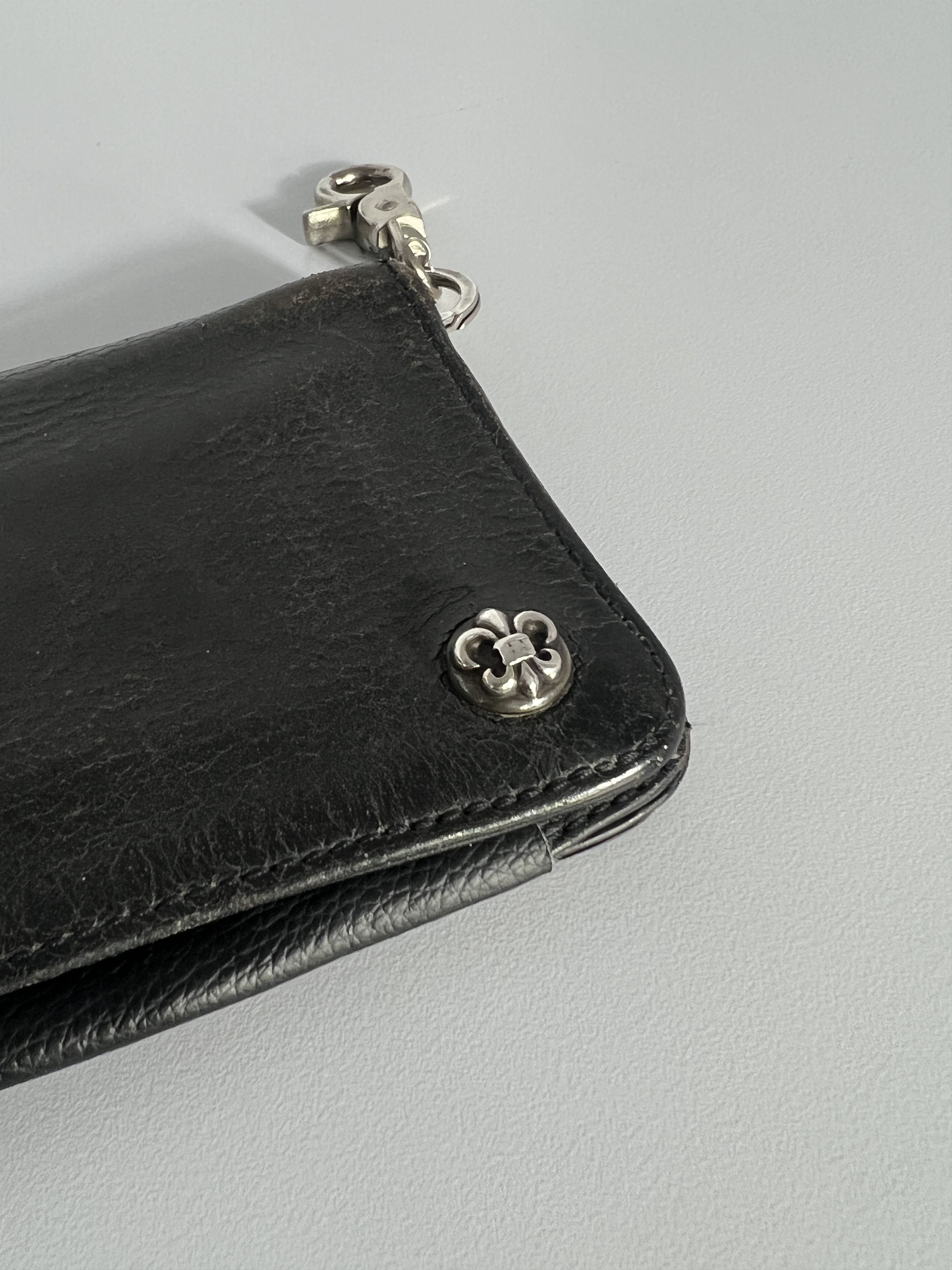 Chrome Hearts Chrome Hearts 1Zip Flare Button Strap Wallet Black Leather Size ONE SIZE - 3 Thumbnail