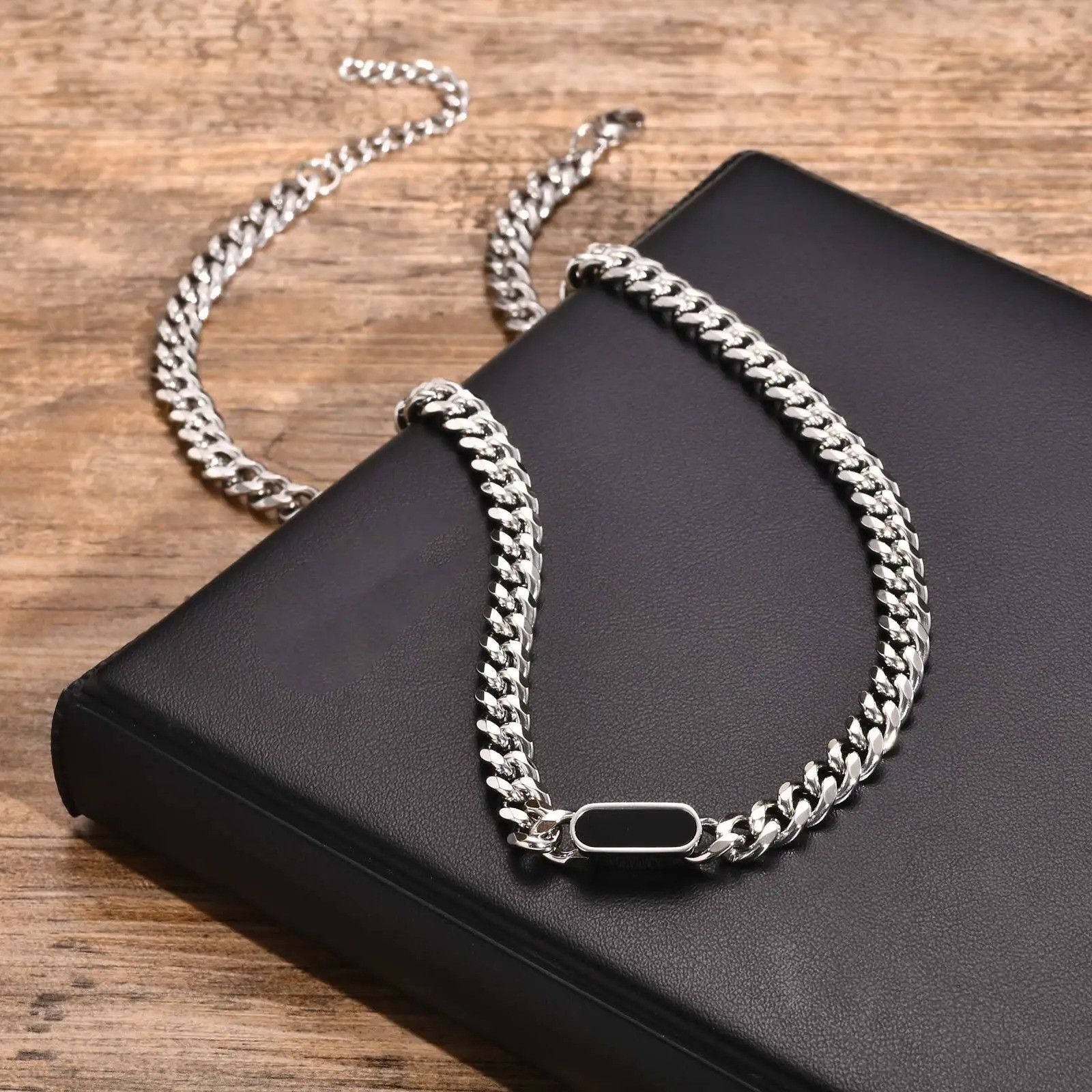 Vintage Stainless Steel Cuban Link Chain Size ONE SIZE - 2 Thumbnail