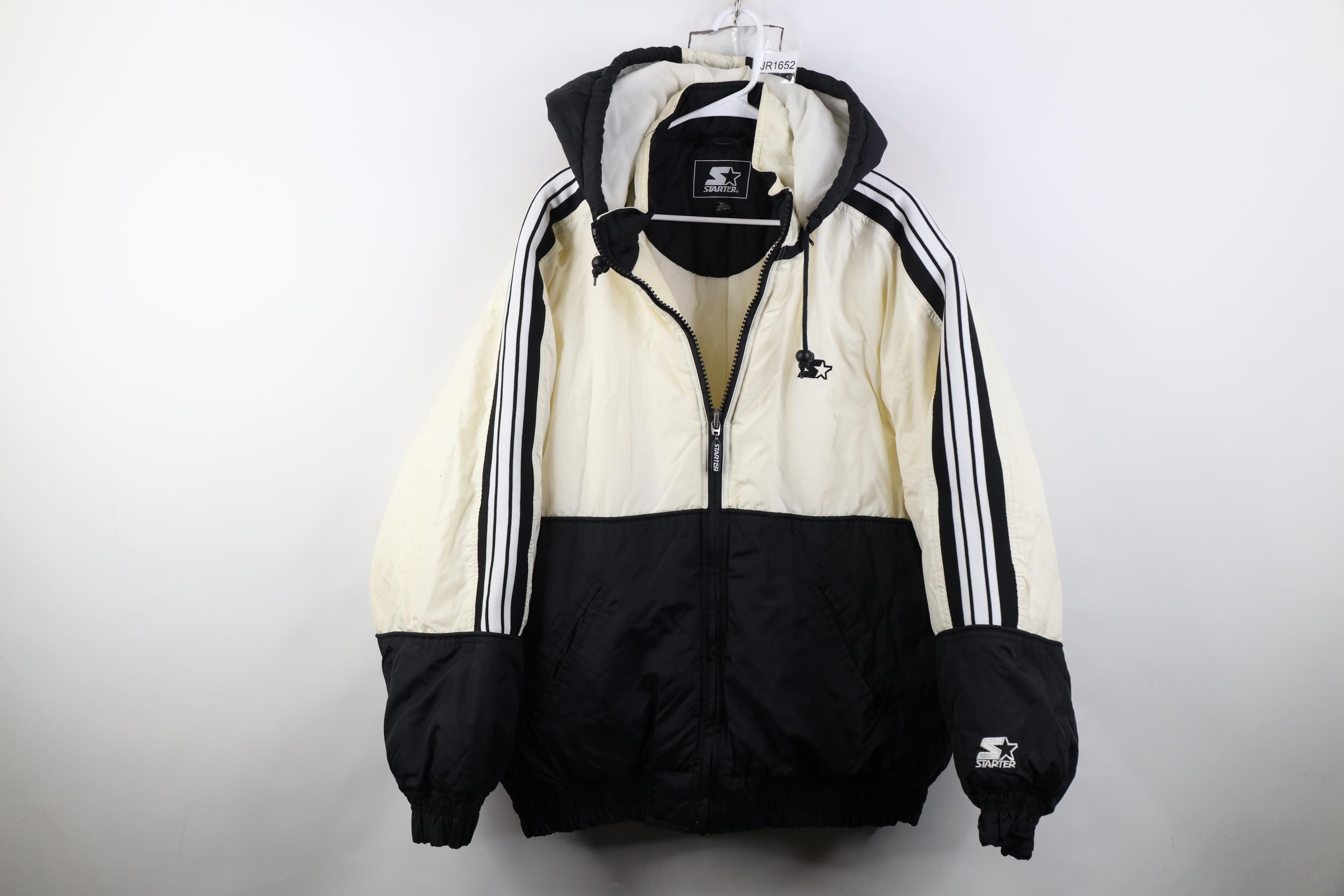 Starter Vintage 90s Starter Raiders Hooded Puffer Jacket Black Size US XL / EU 56 / 4 - 1 Thumbnail