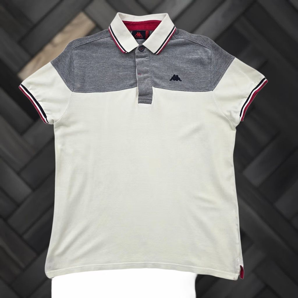 Kappa Kappa Robe Di Kappa Men's Polo M White Cotton Logo Colorblock Size US M / EU 48-50 / 2 - 1 Thumbnail