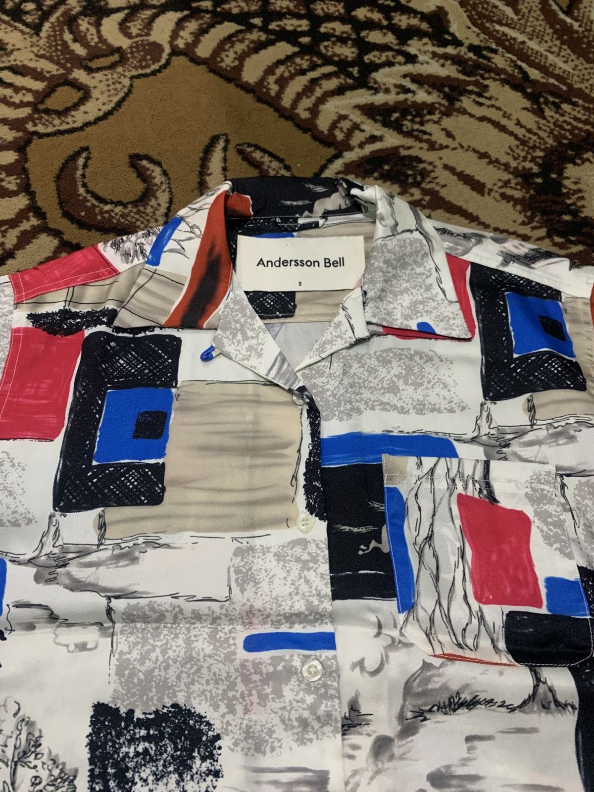 Andersson Bell Andersson Bell Capri Printed Open Colar Shirt Size US M / EU 48-50 / 2 - 3 Thumbnail