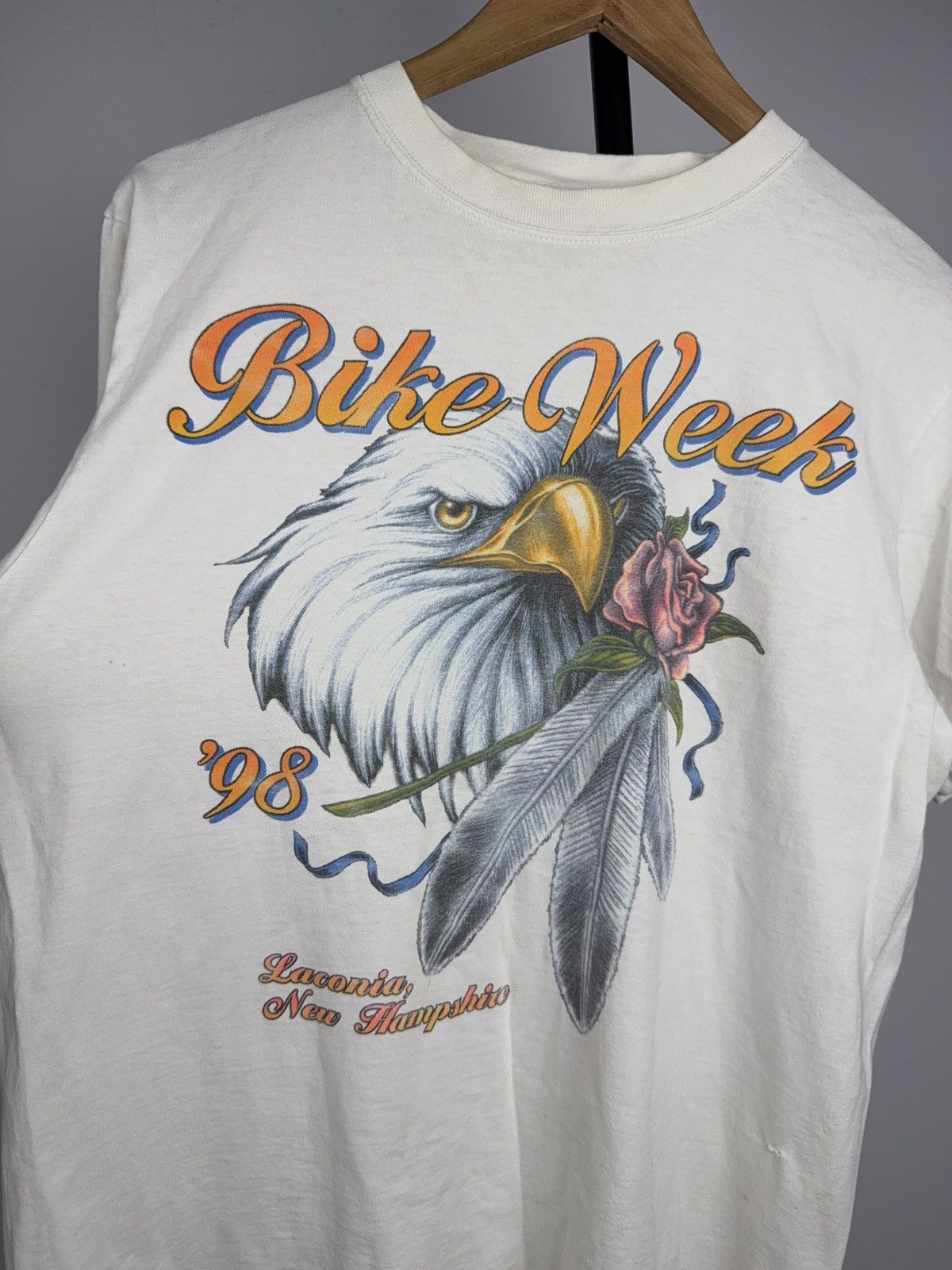Vintage Vintage 1998 Laconia Moto Bike Week Eagle Biker T-Shirt USA Size US M / EU 48-50 / 2 - 4 Thumbnail