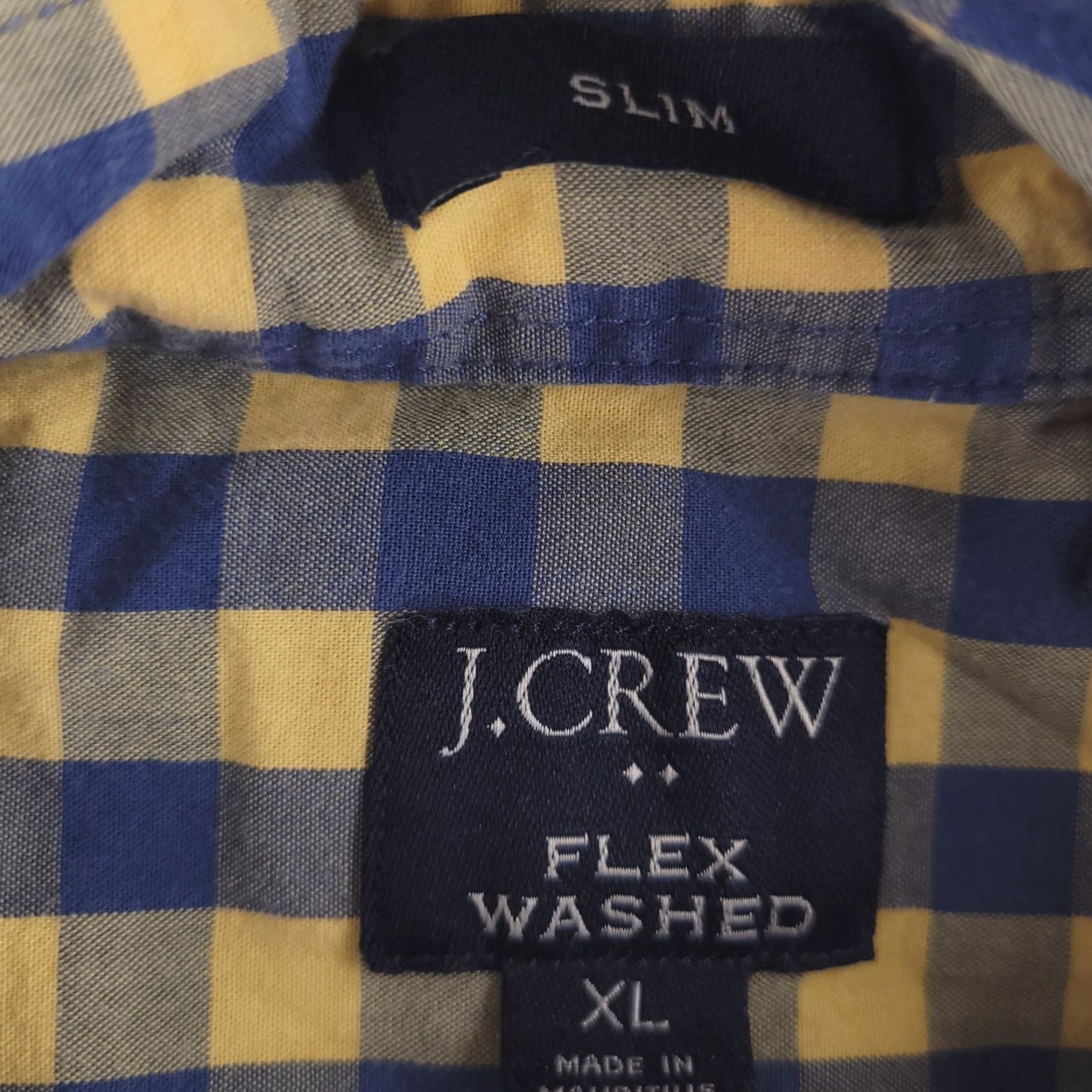 J.Crew J.CREW Shirt Mens XL Slim Fit Check Button-Up Yellow Blue Lightweight Long Sleeve Navy? Size US XL / EU 56 / 4 - 3 Thumbnail