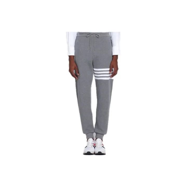 Thom Browne Thom Browne Gray Cuffed Sports Knit Pants 0079 Size US 26 / EU 42 - 1 Thumbnail