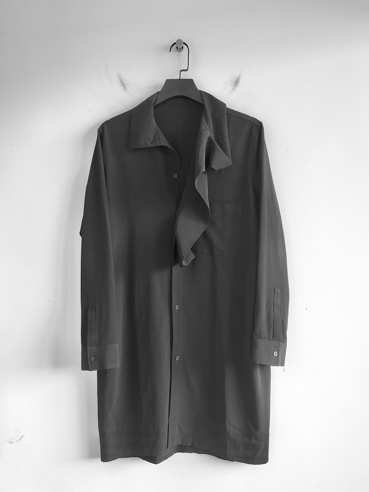 Yohji Yamamoto Y's Yohji Yamamoto - De Chine COLLAR DRAPE BLOUSE SHIRT Size XS / US 0-2 / IT 36-38 - 1 Thumbnail