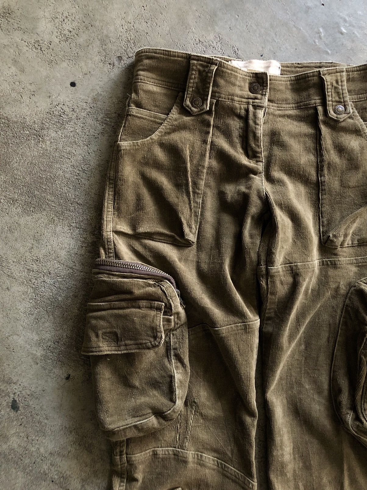 If Six Was Nine JAPANESE ABERCROMBIE & FITCH CORDU CARGO PANTS FLARED Size US 30 / EU 46 - 4 Thumbnail