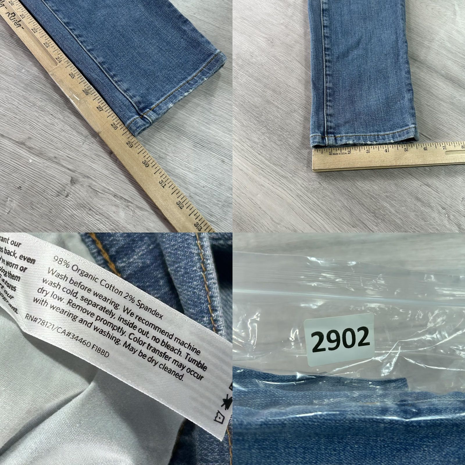 Eileen Fisher Eileen Fisher Jeans Womens 2 Blue Straight Leg Organic Cotton Stretch Denim Pants Size 26" / US 2 / IT 38 - 9 Thumbnail