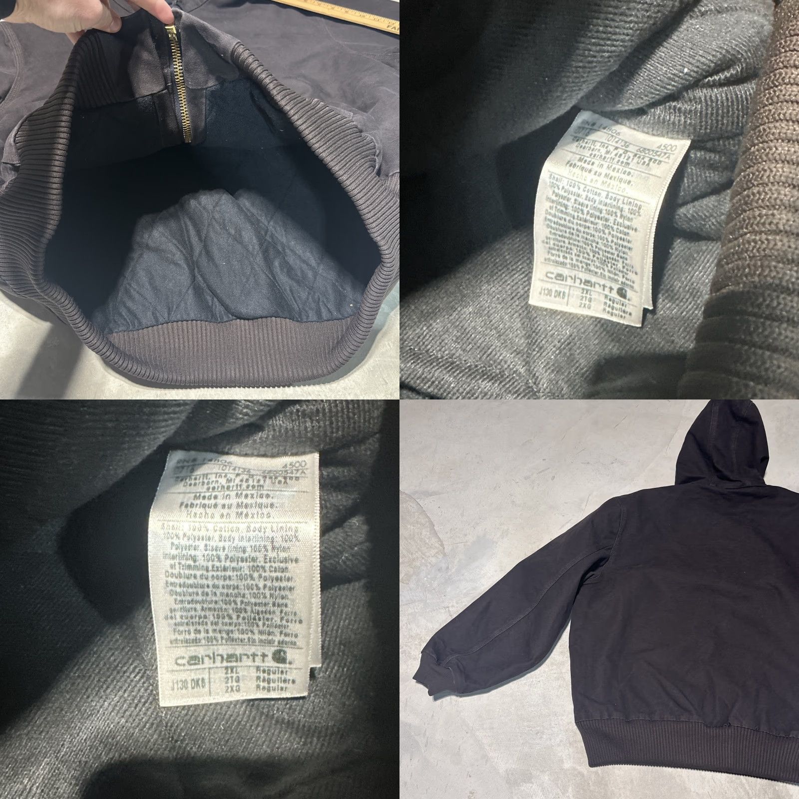 Carhartt VINTAGE Carhartt J130 Mens Hooded Bomber Jacket 2XL Dark Brown Canvas Quilt Lined Zipper Workwear Size US XXL / EU 58 / 5 - 8 Thumbnail
