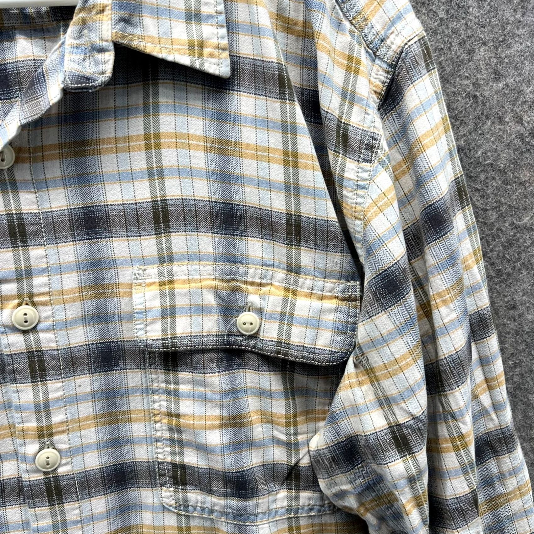 Eddie Bauer Eddie Bauer Shirt Men XLT Beige Yellow Casual Button Down Plaid Preppy Vintage Size US XL / EU 56 / 4 - 3 Thumbnail