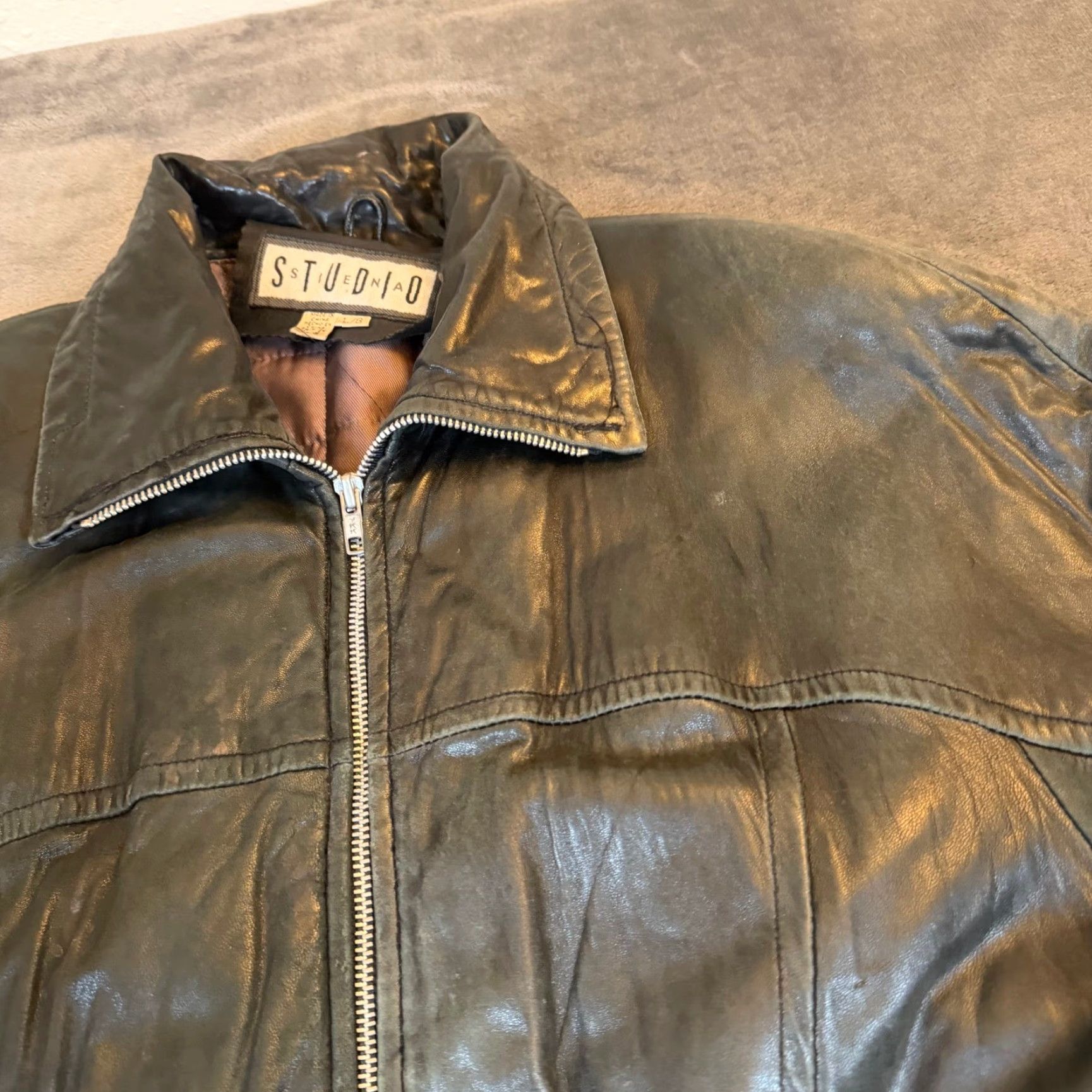 Vintage VINTAGE Studio Leather Jacket - Thinsulate Insulated Zip - Black - Women - L - 90s Retro Biker/Moto Style Size L / US 10 / IT 46 - 5 Thumbnail