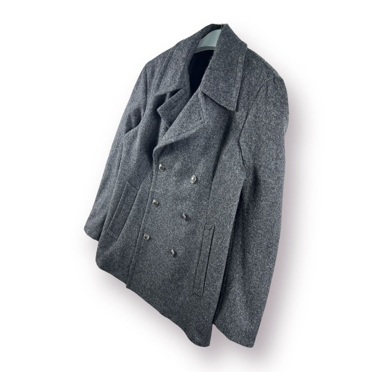 agnes b. 🔥 Agnes B PeaCoat military style wool heavy Jacket - 46 Size US S / EU 44-46 / 1 - 3 Thumbnail