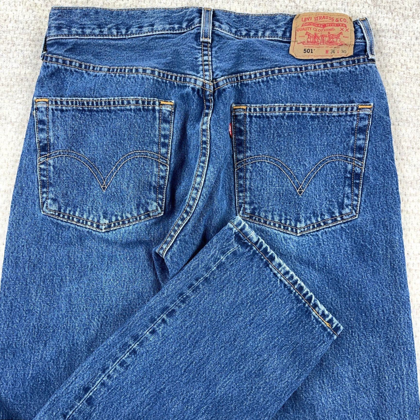 Levi's VINTAGE Levi's 501 Jeans Men 32x29 Straight Fit Medium Wash Button Fly Denim 5-Pocket Levis Classic Size US 32 / EU 48 - 3 Thumbnail