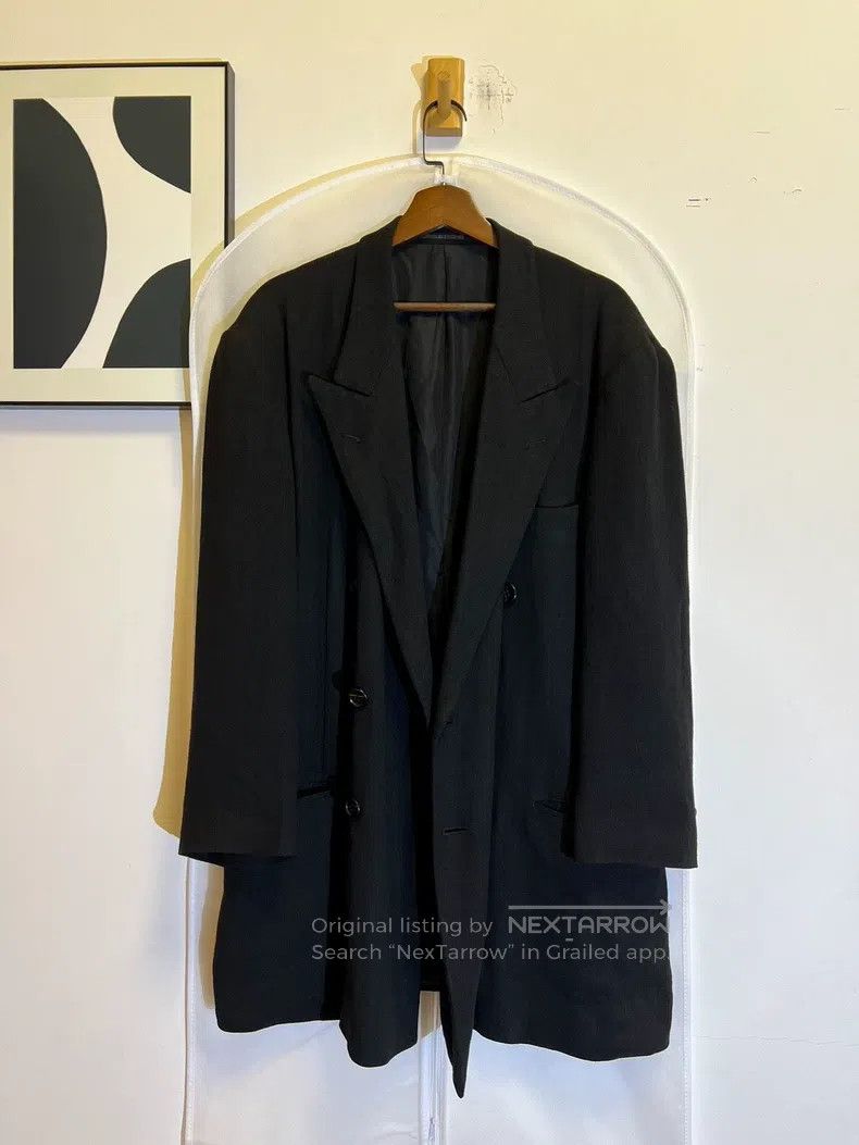 Yohji Yamamoto Yohji Yamamoto Double-breasted silk-blend silhouette jacke Size US S / EU 44-46 / 1 - 5 Thumbnail