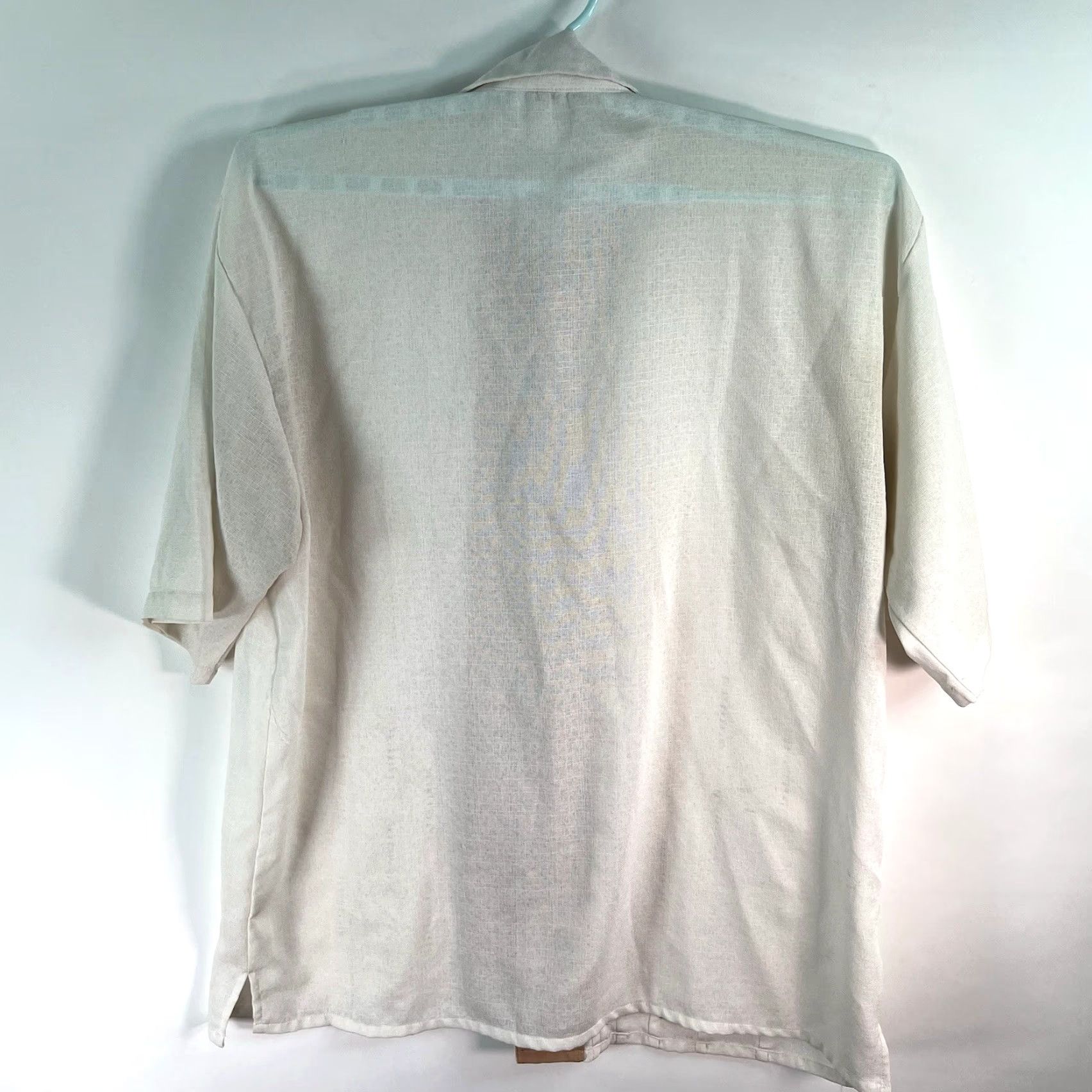 Vintage Michael Irving Shirt Button-Up Men 3XL Ivory Short Sleeve Casual Beach Mens Size US XXL / EU 58 / 5 - 5 Thumbnail