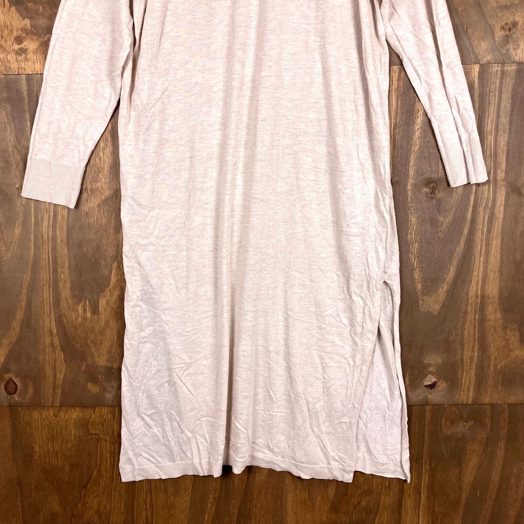 Zara ZARA Dress Beige Polo Button Henley Slit Long Sleeve Linen Blend M Womens Shirt OR Dress Size M / US 6-8 / IT 42-44 - 3 Thumbnail