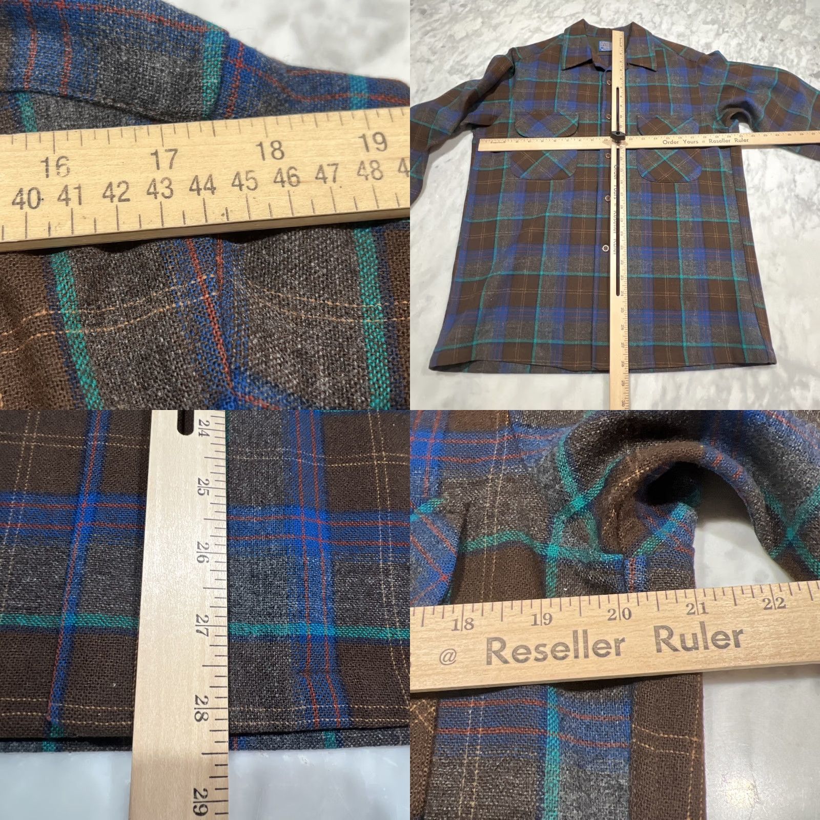 Pendleton VINTAGE Pendleton Board Shirt Men M Plaid Wool USA Shirt Mens Regular Long Sleeve Button-Up Pocketed Plaid Wool USA Fall Winter Spring 90s Lumberjack Size US M / EU 48-50 / 2 - 8 Thumbnail