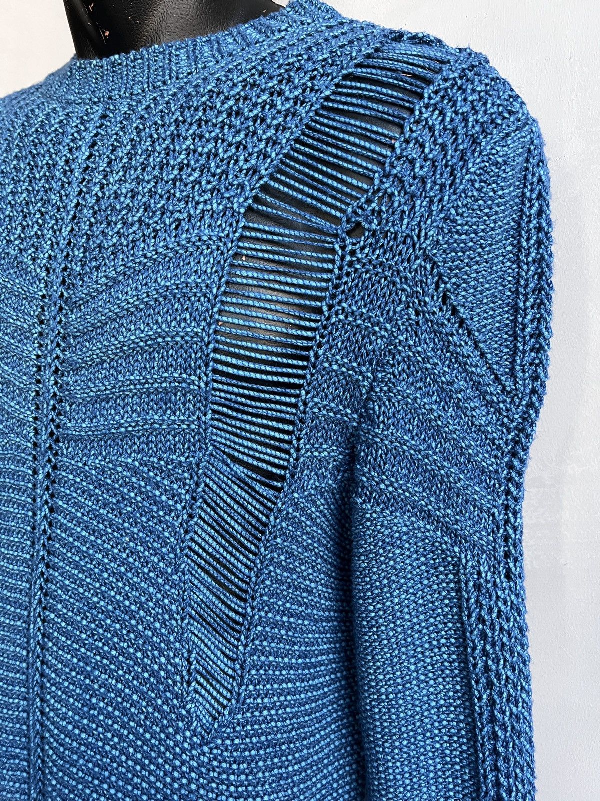 Diesel Junya watanabe style diesel blue sweater chunky yarn knitted Size US L / EU 52-54 / 3 - 3 Thumbnail