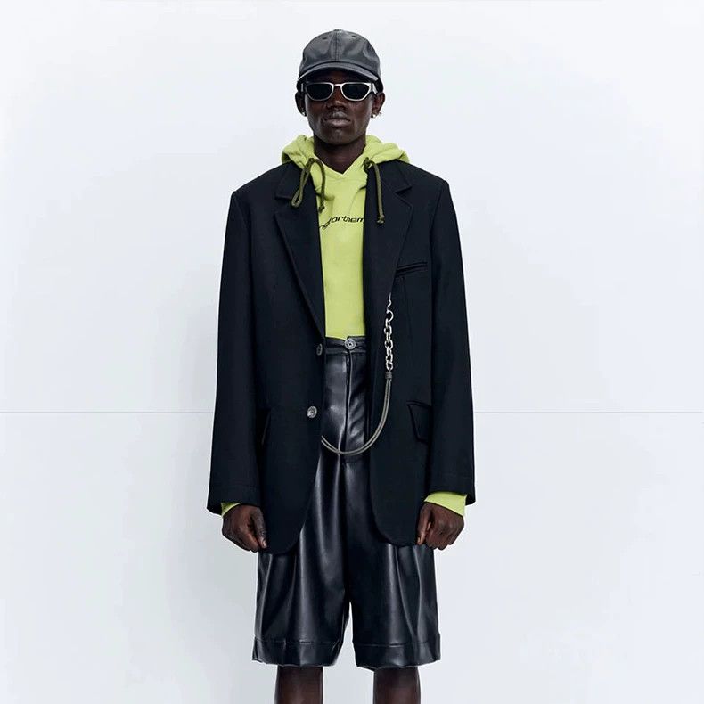 Song For The Mute Song For The Mute chain-style oversized suit jacket Size 46R - 2 Thumbnail
