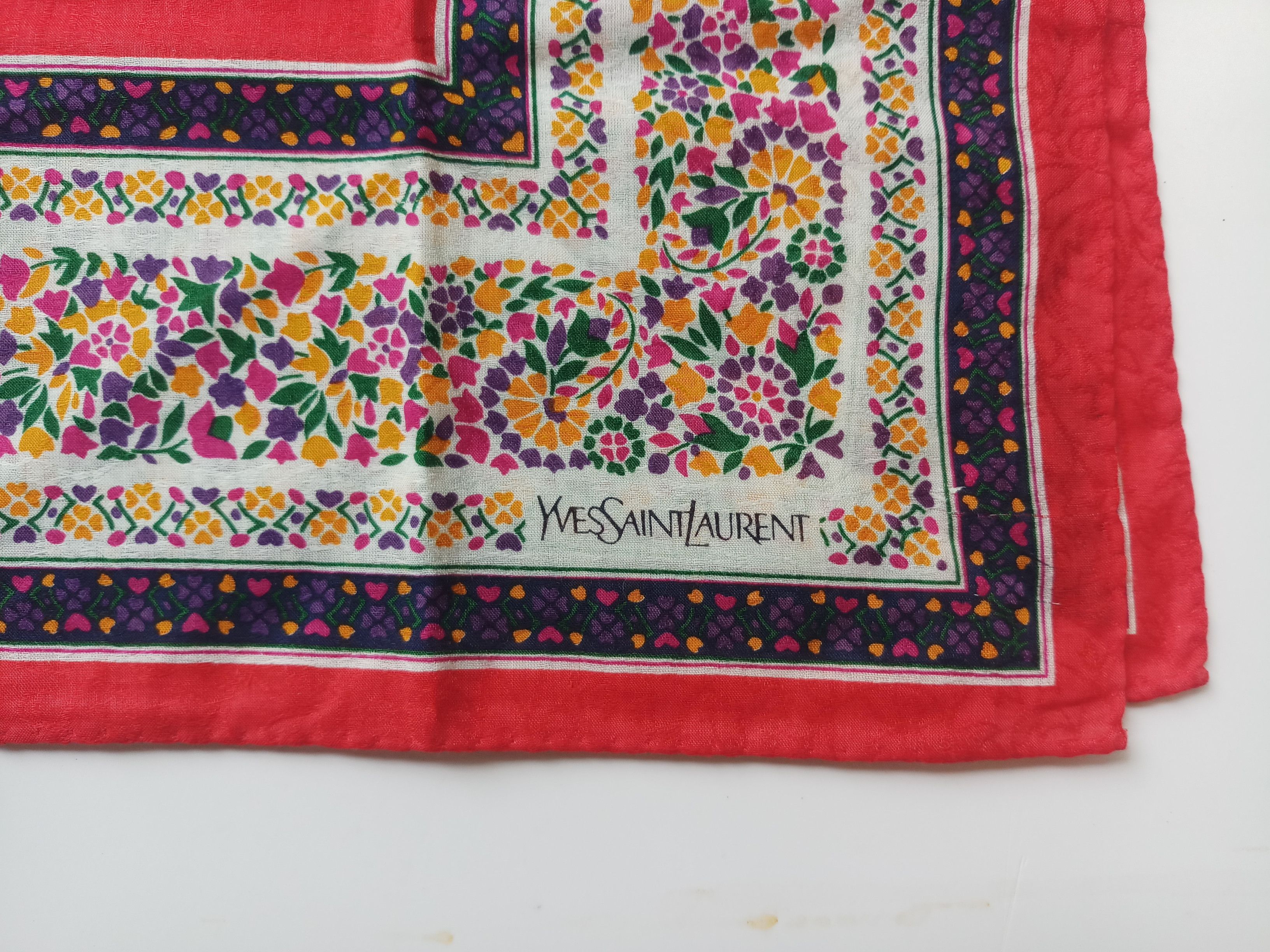 Yves Saint Laurent VTG Yves saint laurent handkerchief cotton 100% Bandana Size ONE SIZE - 2 Thumbnail