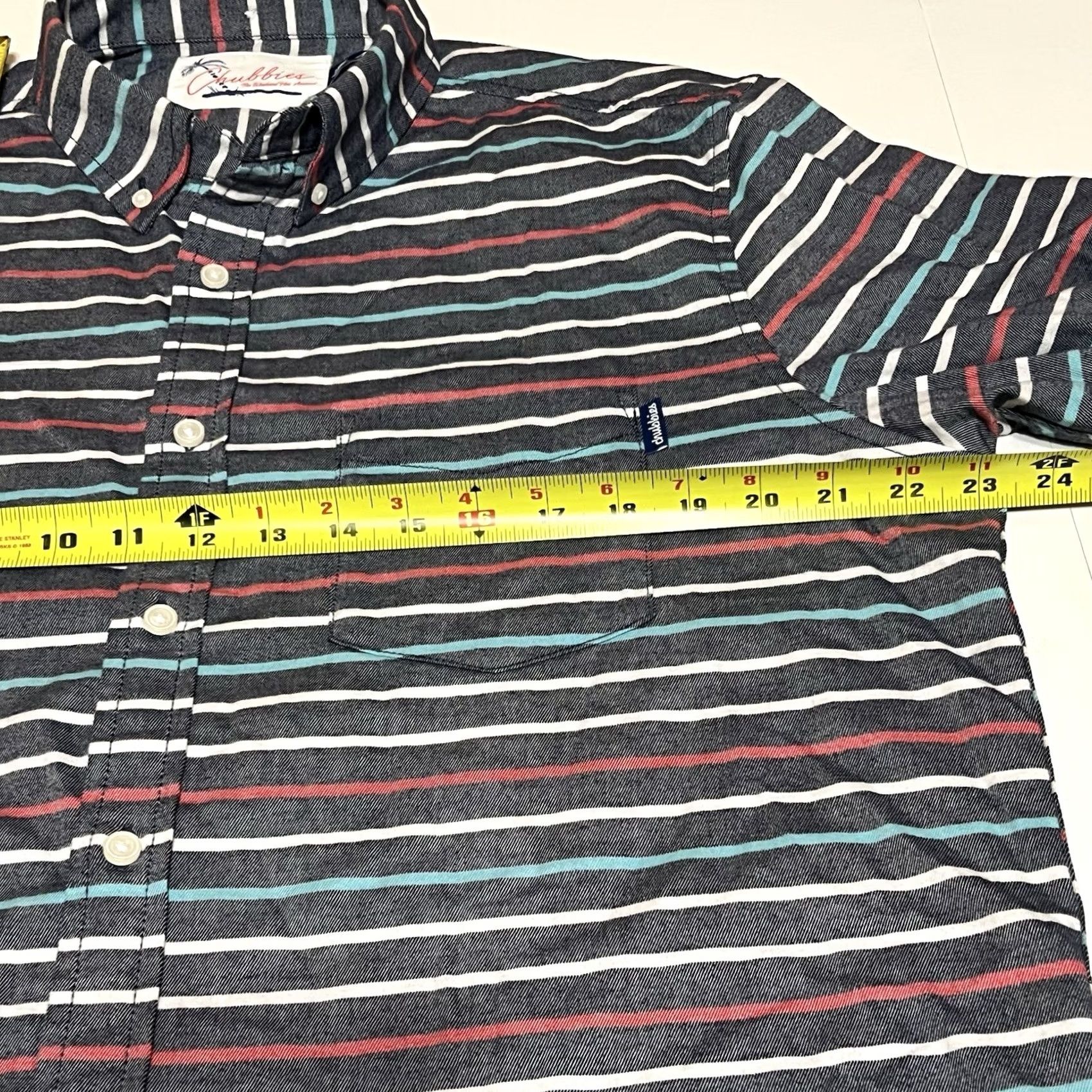Chubbies Chubbies Button-Up Shirt Mens L Striped Flannel Long Sleeve Button-Down Collared Pocketed Size US L / EU 52-54 / 3 - 6 Thumbnail