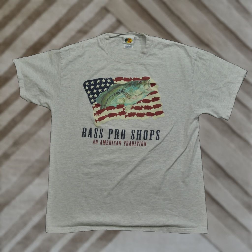 Bass Pro Shops VINTAGE Bass Pro Shop T Shirt Mens L Grey United States Fishing Y2K Size US L / EU 52-54 / 3 - 1 Thumbnail
