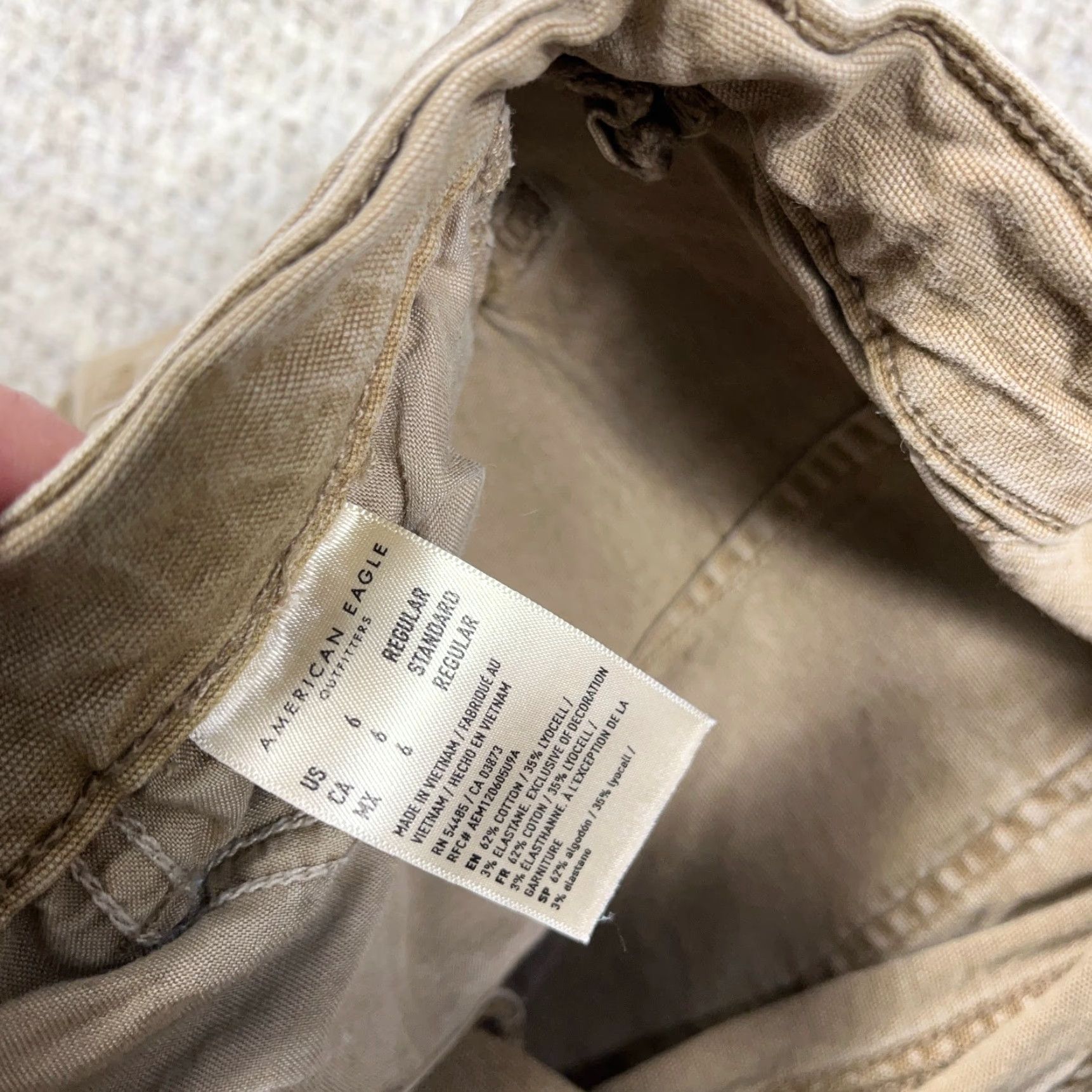 American Eagle Outfitters American Eagle Carpenter Pants Women 6 Brown Tan Canvas Straight Leg Retro 26x29 Jeans Womens Size 28" / US 6 / IT 42 - 4 Thumbnail