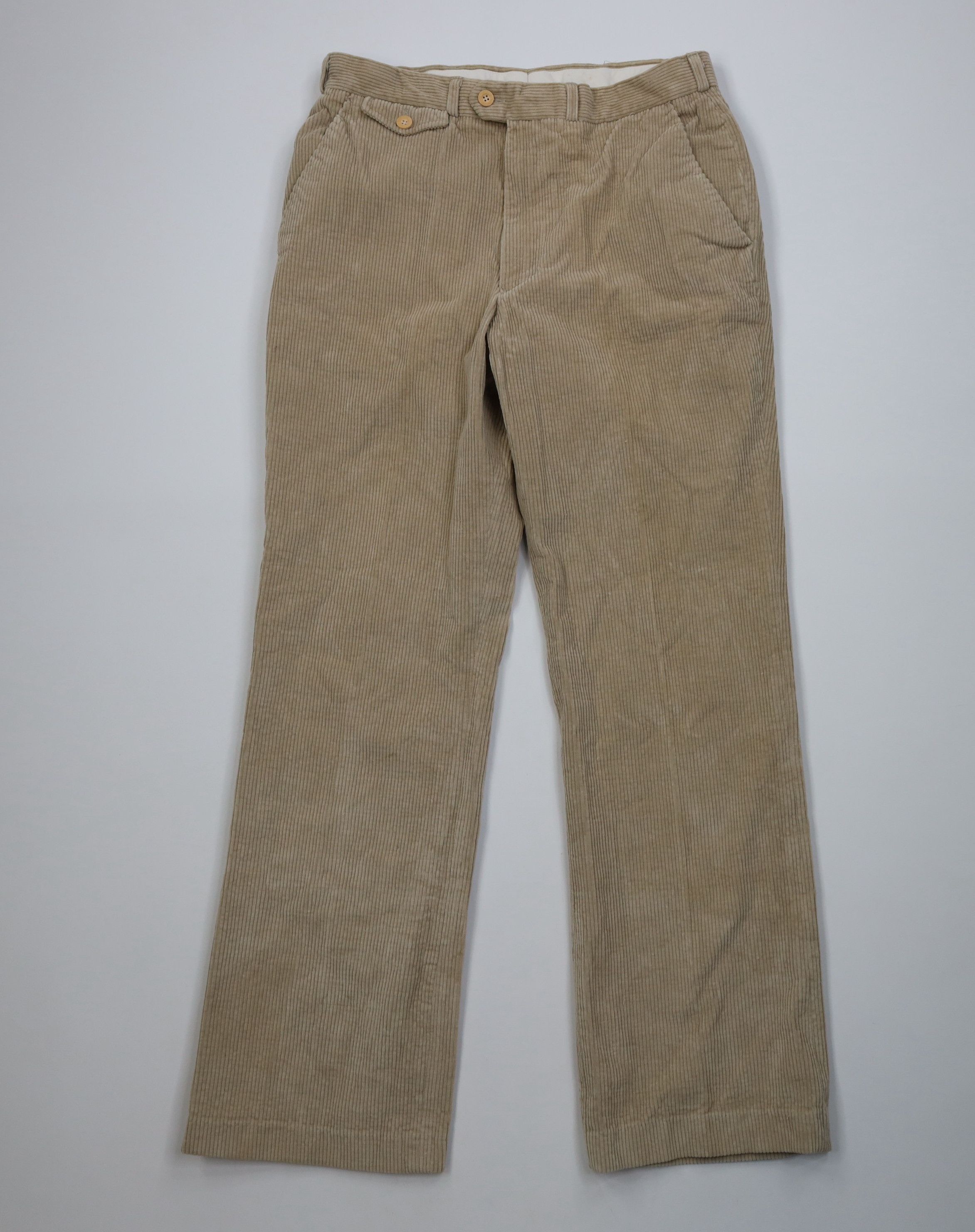 Vintage Vintage 70s Streetwear Wide Leg Corduroy Chino Pants Beige Size US 32 / EU 48 - 1 Thumbnail