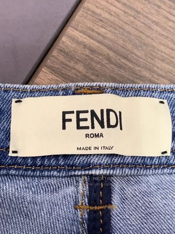 Fendi Fendi Blue Denim Casual Pants for Women . Size 41" - 6 Thumbnail
