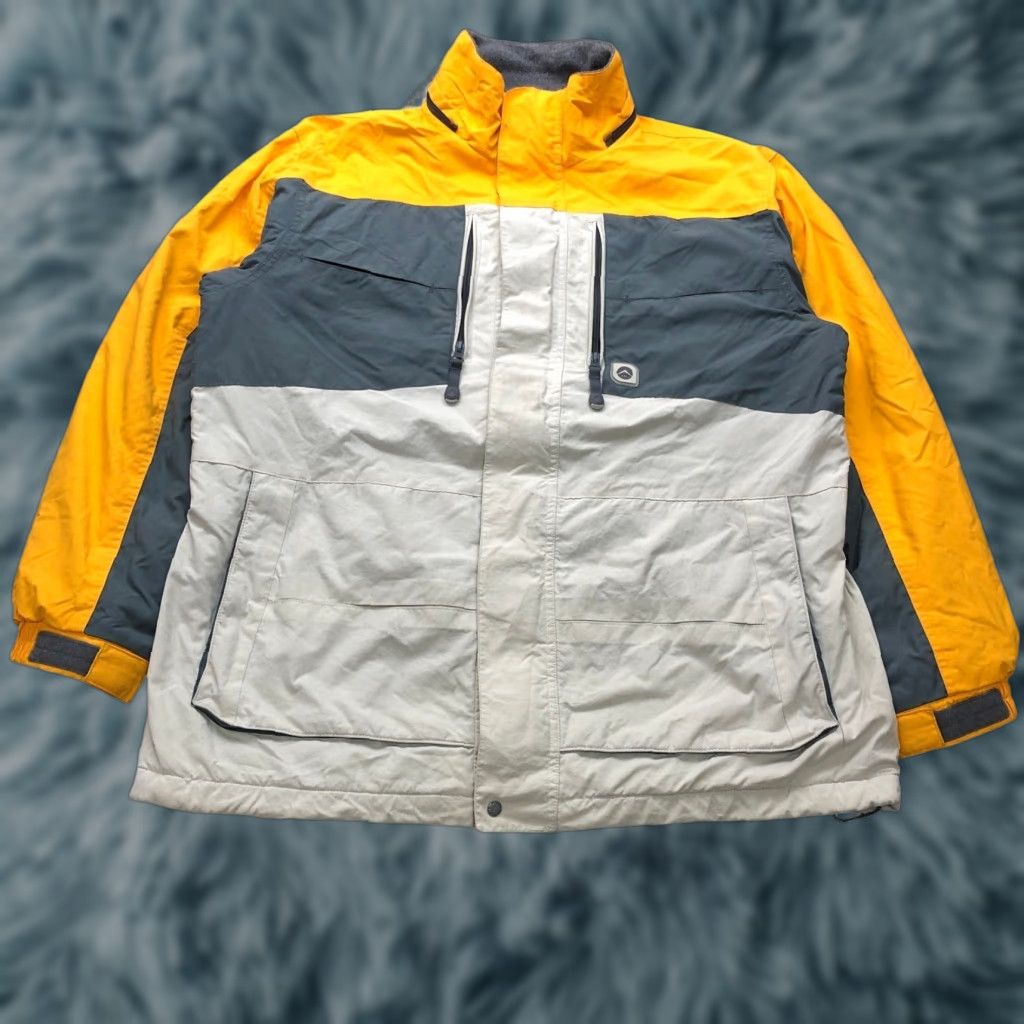 American Eagle Outfitters VINTAGE American Eagle Outfitters AE Superpipe Jacket Ski Snow Medium Mens Yellow Gray Full Zip Pockets 2-Tone Nylon Fleece Lined Winter Winterized Size US M / EU 48-50 / 2 - 1 Thumbnail