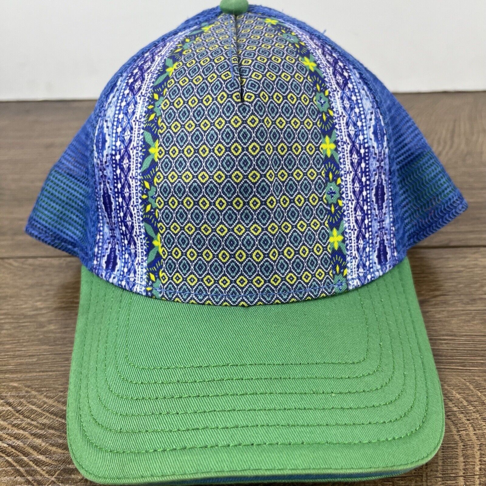 Other Farmer Hat Blue Green Yellow Snapback Hat Blue Adjustable Ha Size ONE SIZE - 5 Thumbnail