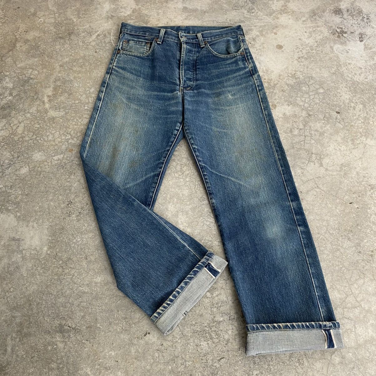 Levi's Vintage 90’s Levis 503B Big E Faded Blue Selvedge LVC Jeans Size US 30 / EU 46 - 1 Thumbnail
