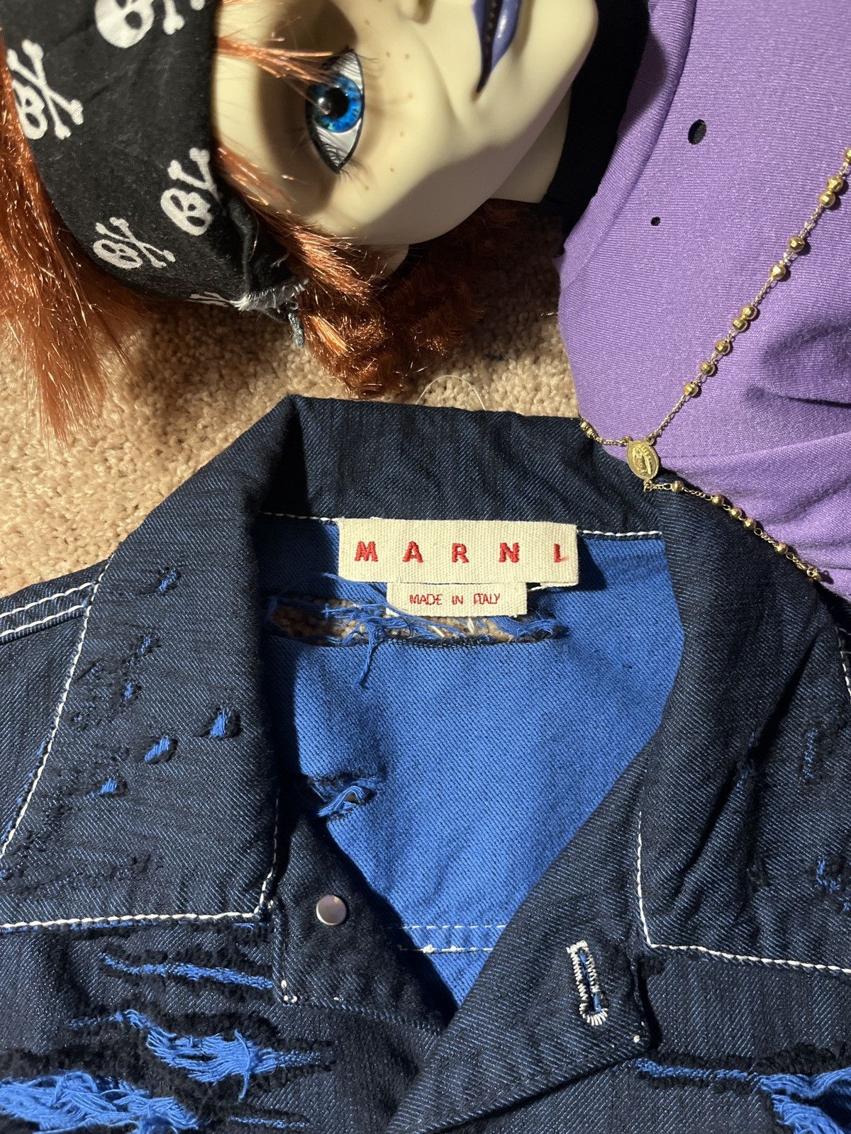 Other Marni blue distressed denim jacket Size US M / EU 48-50 / 2 - 1 Thumbnail