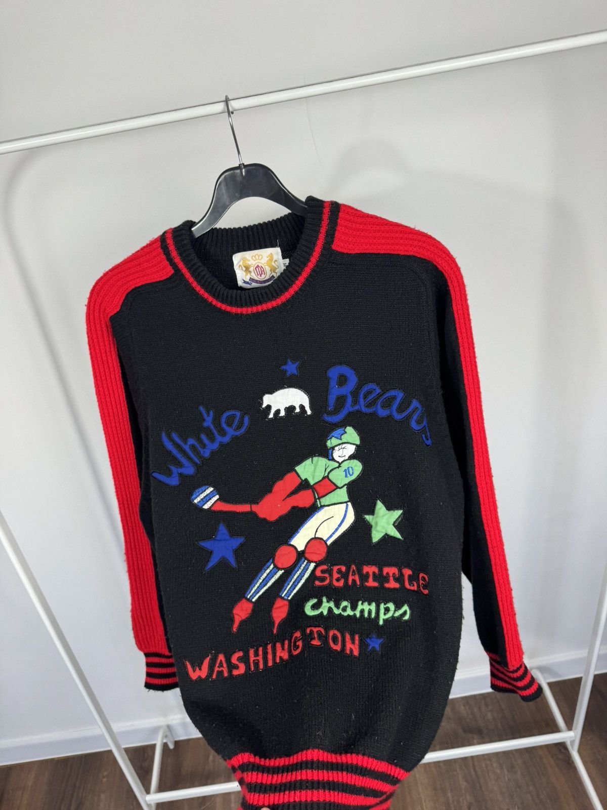 Other Vintage White Bear Seattle Washington Champs Knit Sweater M Size US M / EU 48-50 / 2 - 6 Thumbnail