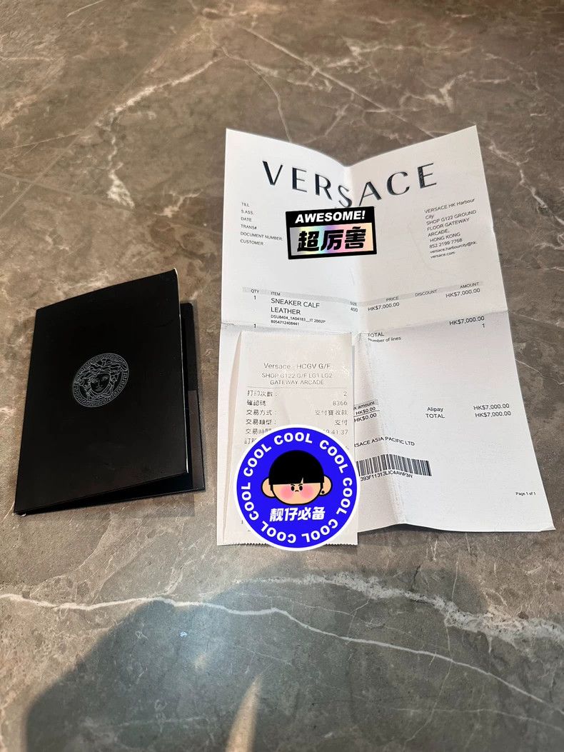 Versace Versace Men's polished calfskin athleisure board shoes Size US 7 / EU 40 - 7 Thumbnail