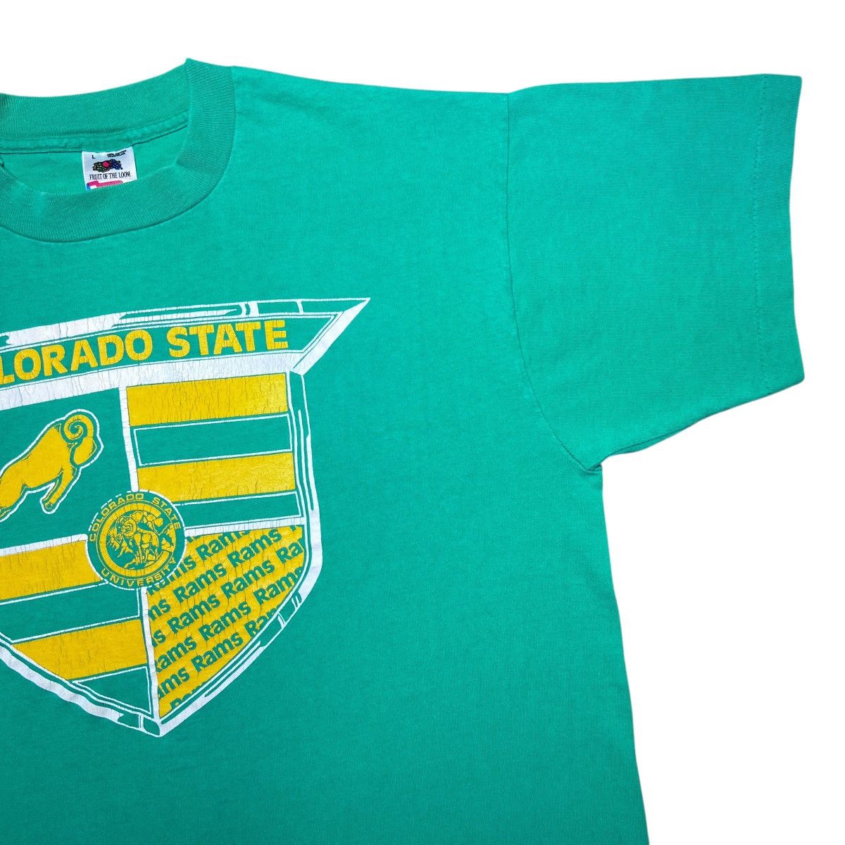 NCAA Vtg 1990s NCAA Colorado State Rams Shield Emblem Graphic Tee Size US L / EU 52-54 / 3 - 5 Thumbnail