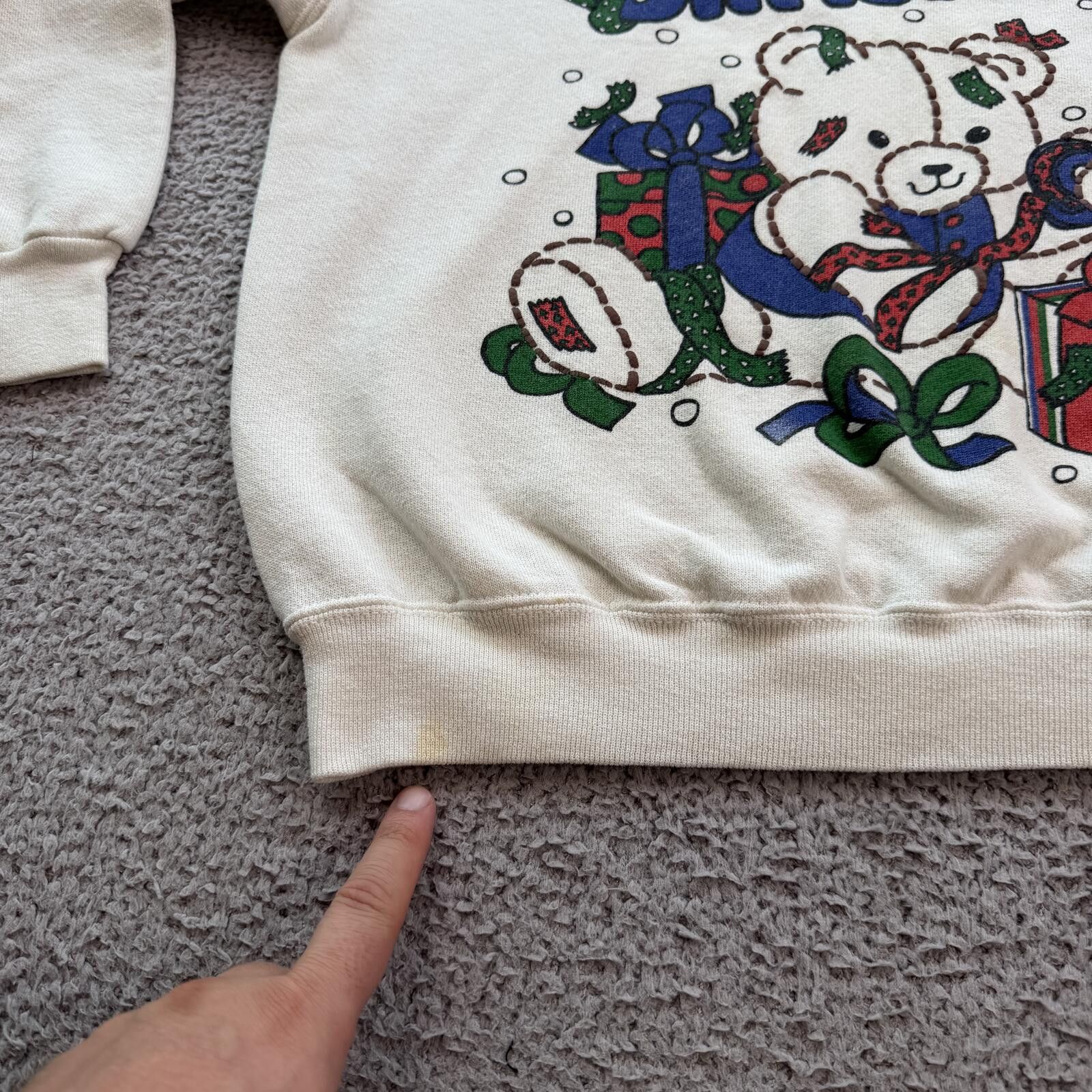 Tultex Vintage 90s Tultex Teddy Bear Sweatshirt L Holiday Crewneck Size L / US 10 / IT 46 - 6 Thumbnail