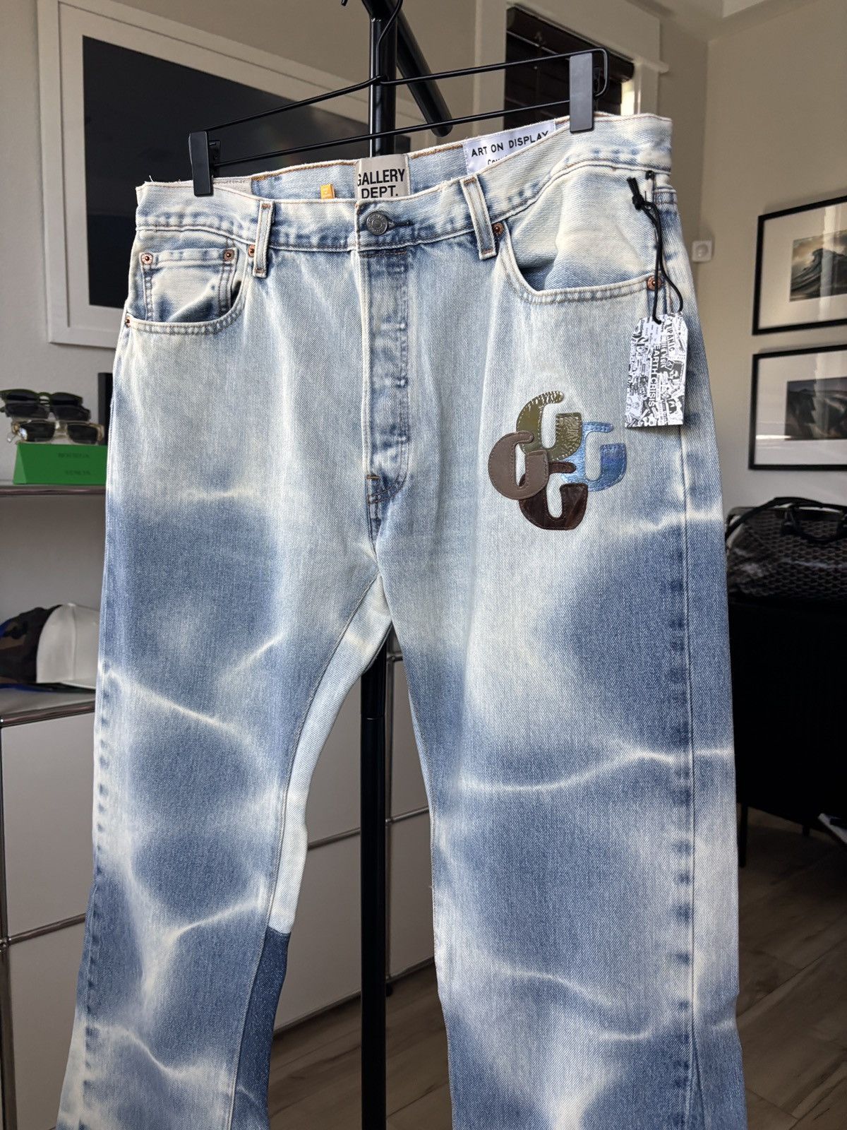 Gallery Dept. GALLERY DEPT | 37 | LEVI G PATCH LEATHER DENIM JEANS Size US 37 - 5 Thumbnail