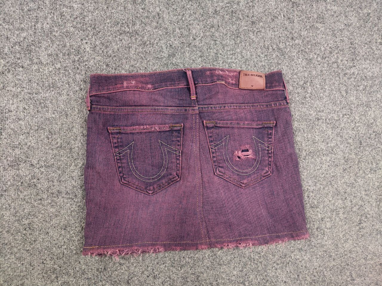 True Religion Vintage True Religion USA Logo Shorts Mini Denim Skirt Y2K Size 28" / US 6 / IT 42 - 8 Thumbnail