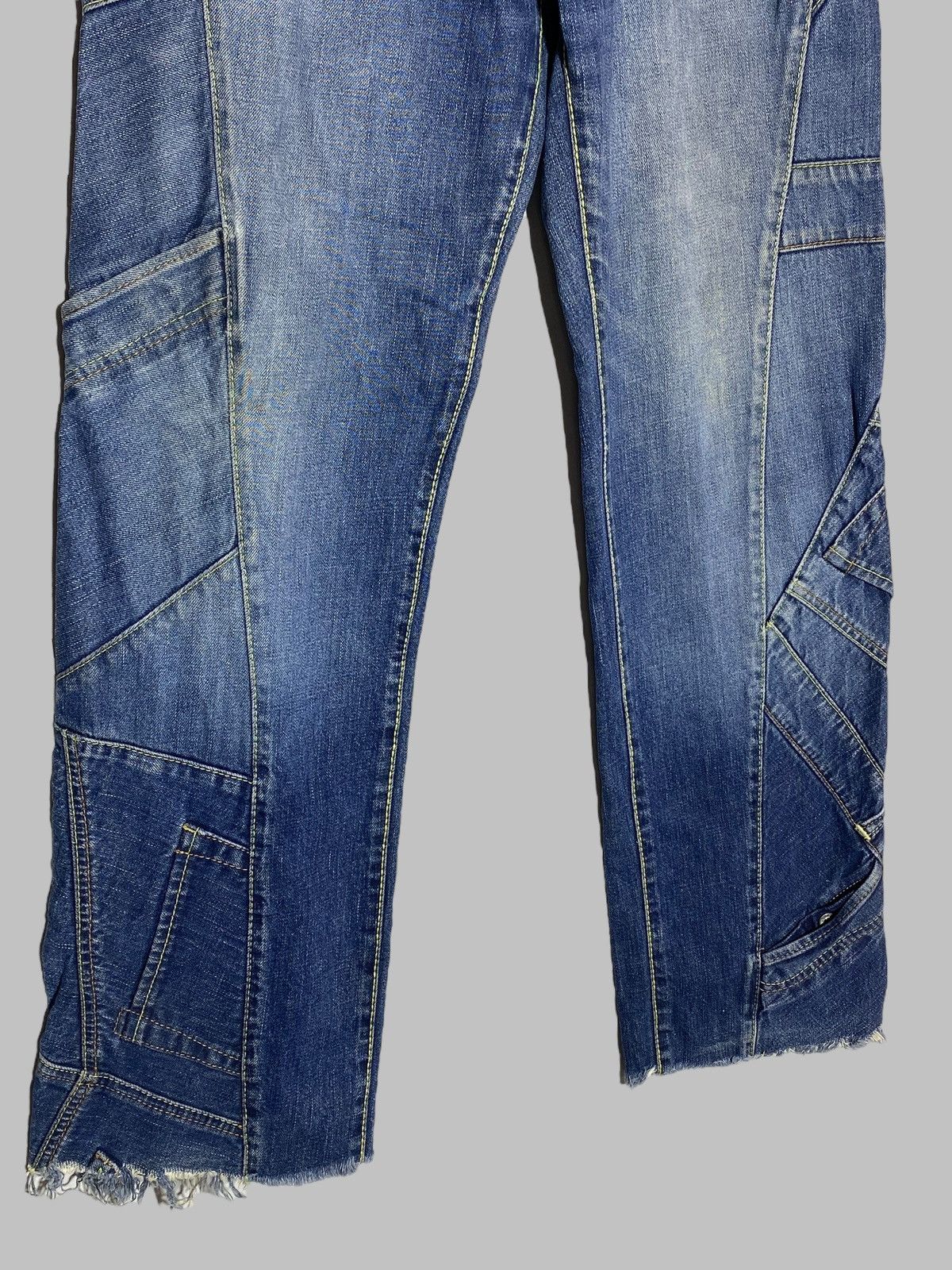 Evisu Vintage Evisu Patchwork Y2k Japanese Blue Washed Denim Jeans Size US 29 - 5 Thumbnail