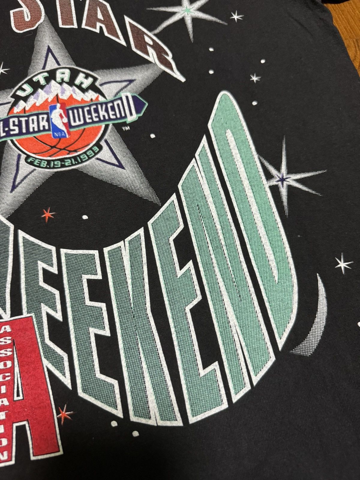 NBA × Salem Sportswear × Vintage Vintage ‘93 Utah Jazz All-Star Weekend Wrap Around Tee Size US M / EU 48-50 / 2 - 17 Thumbnail