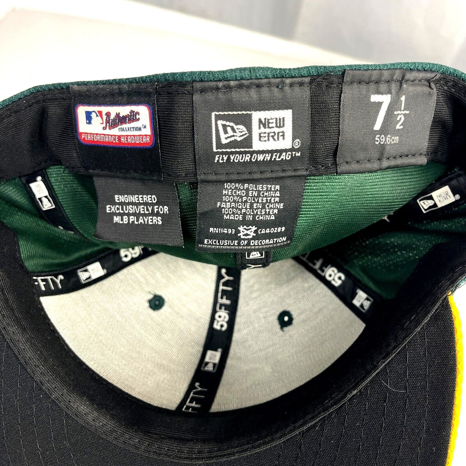 New Era Oakland A's Athletics MLB New Era 7.5 Fitted Baseball Cap In Size 46 - 12 Thumbnail