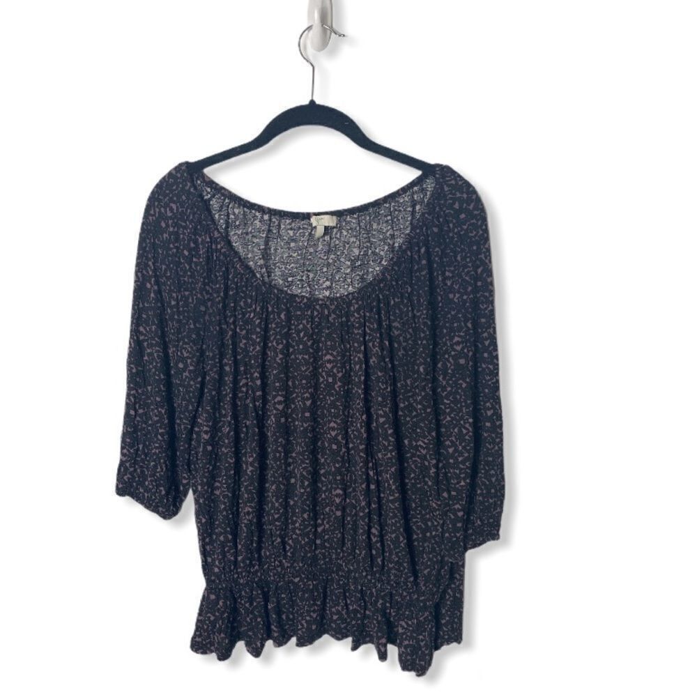 Joie Joie Peasant Top Size Small 3/4 Sleeve Elastic Waist Abstrac Size S / US 4 / IT 40 - 3 Thumbnail