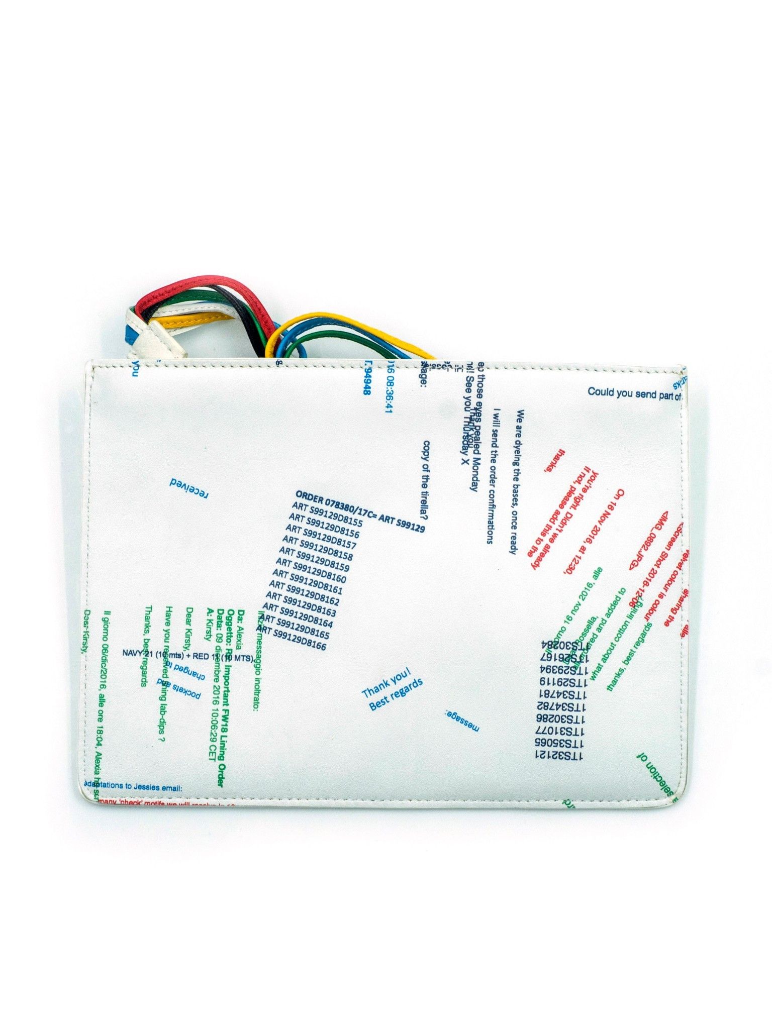 Ports 1961 White Leather Pouch With Colorful Tassel Size ONE SIZE - 2 Thumbnail