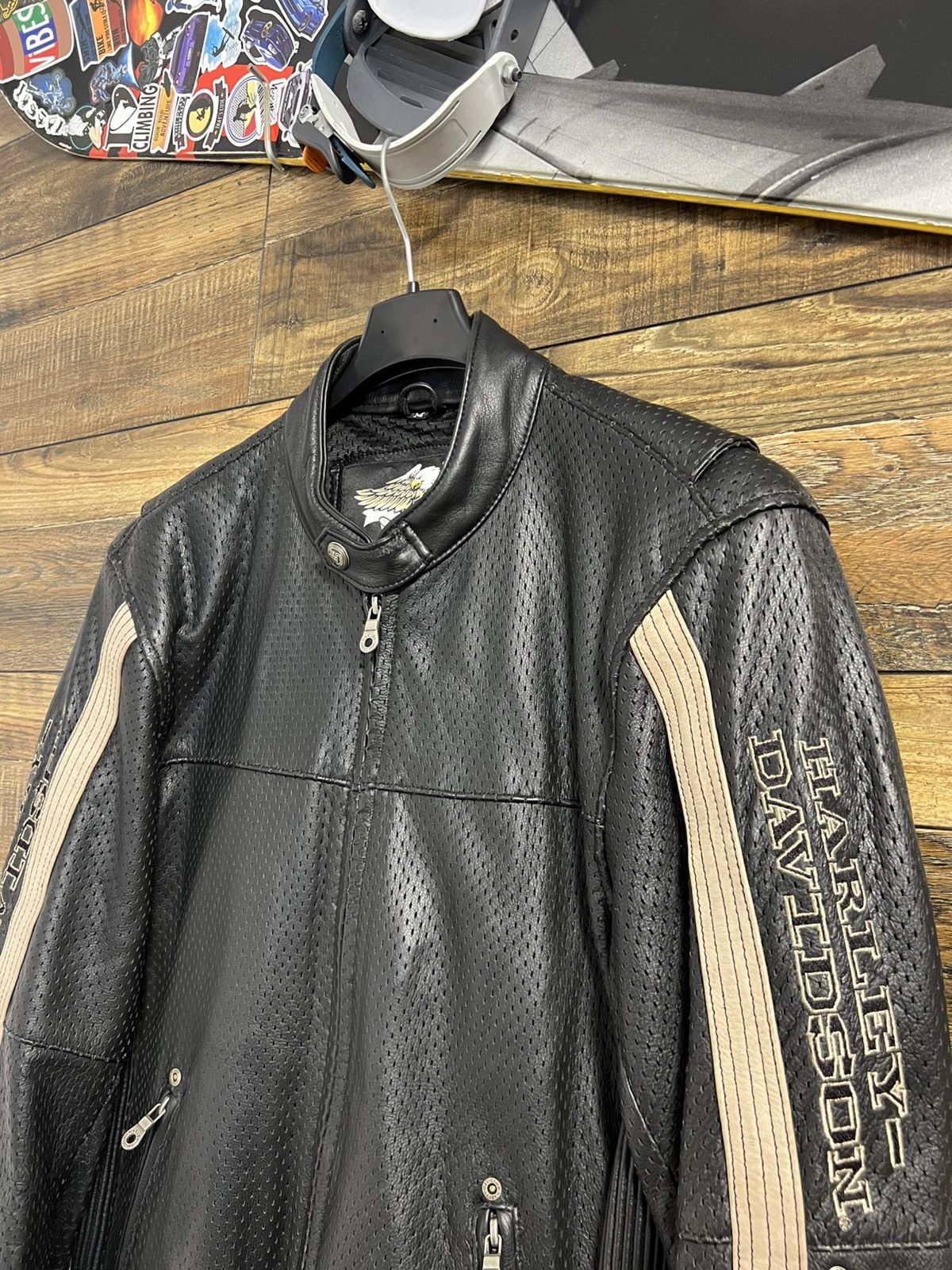 Harley Davidson HARLEY DAVIDSON Jacket Perforated Leather Bomber Racing Size US M / EU 48-50 / 2 - 8 Thumbnail