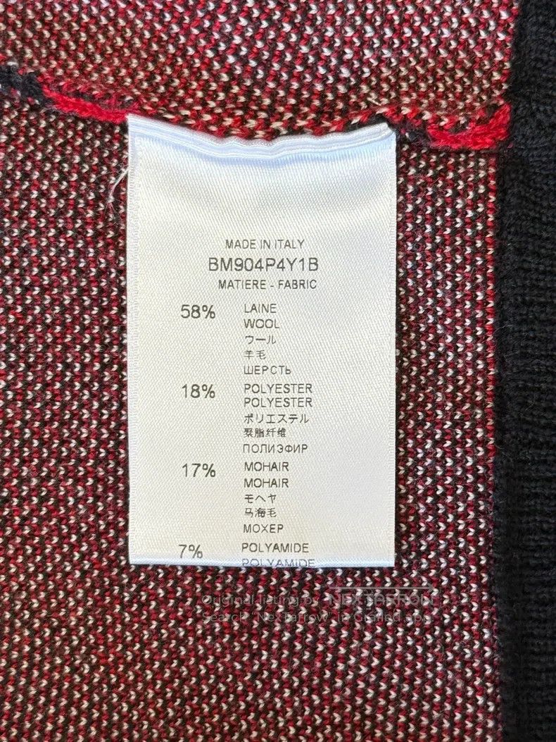 Givenchy Givenchy Patchwork Sweater - Size S - Red, Black, and Gray Size US S / EU 44-46 / 1 - 6 Thumbnail