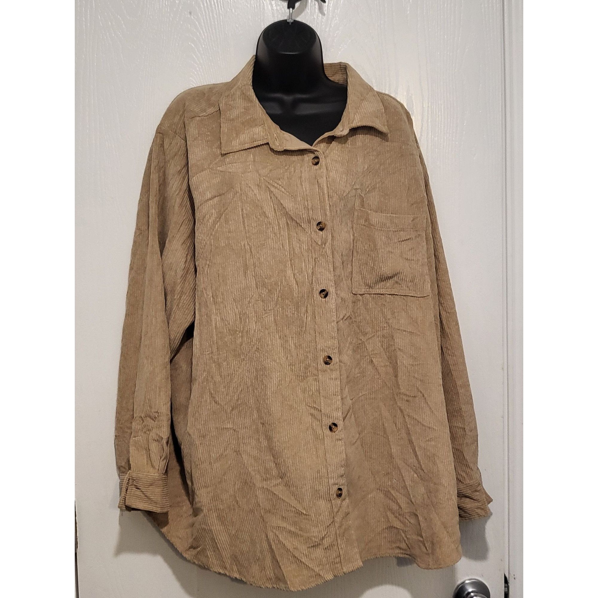 Other Woman Within Corduroy Button Down Shirt Women Sz 2X 26-28 Br Size XXL / US 16-18 / IT 52-54 - 1 Thumbnail