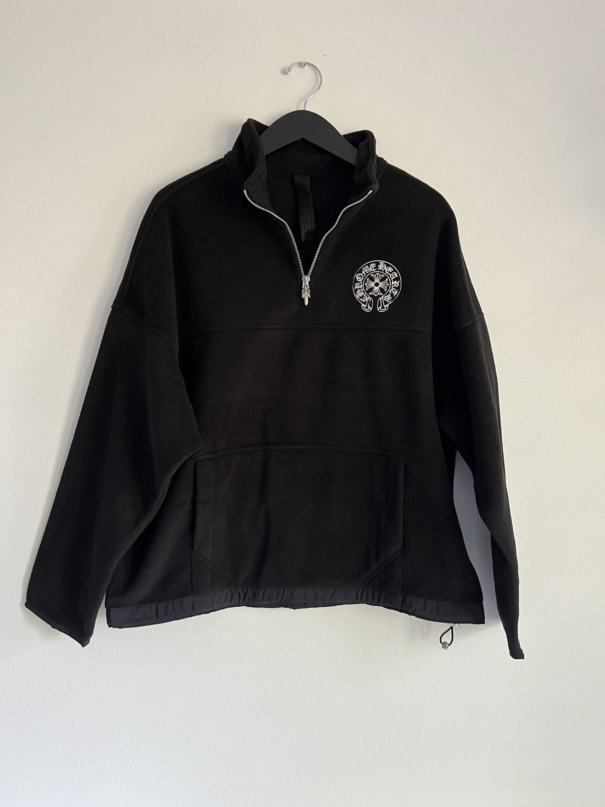 image of Chrome Hearts Quarter Zip Polar Fleece Pullover + Reciept in Black, Men's (Size Medium)